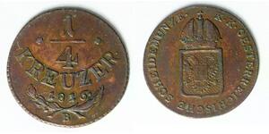 AUSTRIA 1/4 Kreuzer 1816 B - Copper - Franz II. (I.) - XF- - 609