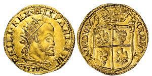 MILANO - FILIPPO II DI SPAGNA (1556-1598) Doppia 1578. D/ Busto coronato R/ Stemma coronato. MIR 301/1 Au g 6,60 • Di eccezionale bellezza, 