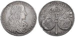ITALIEN Neapel - Sizilien Carlo II. di Spagna, 1665-1700. Ducato 1684. 28.13 g. Pannuti/Riccio 1. Dav. 4045. Gutes sehr schön.