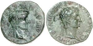 Griechische Münzen Kreta-Knossos Gaius Caligula, 37-41 und Germanicus. Aes, Duumviri Pulcher et Varius, 6.84 g. C CAESAR AVG GERMANICUS Kopf des Caligula nach rechts / GERM CAESAR PVLCHRO III VAR ...