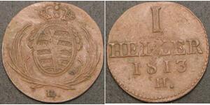 SAXONY (German State) 1 Heller 1813H - Copper - VF - 1349 