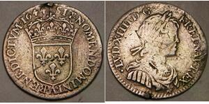 FRANCE 1/12 Ecu 1646 A - Silver 0.917 - Louis XIV. - VF - 3610 *