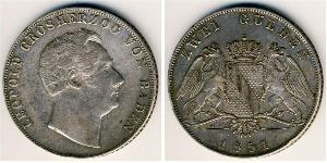 2 Gulden Grand Duchy of Baden (1806-1918) Silver Leopold, Grand Duke of Baden (1790 – 1852)