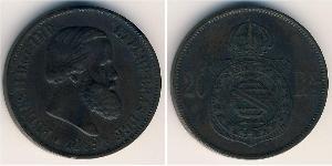 20 Reis 巴西帝國 (1822 - 1889) 銅 佩德罗二世 (巴西) (1825 - 1891)