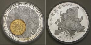 LIBERIA 1 Dollar 2002 Proof - Silver plated Cu - European Currency / Portugal *