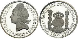 100 Peso Dominikanische Republik Silber 