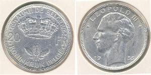 20 Франк Бельгия Серебро Леопольд III (король Бельгии)