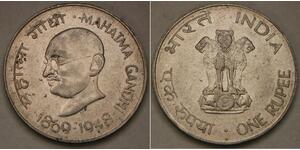INDIA 1 Rupee ND (1969) - Nickel - Mahatma Gandhi - XF - 4225 *