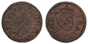 (1614-1616) Great Britain Farthing, James I, Harrington type 2, S-2676