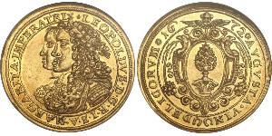 2 Дукат Аугсбург (1276 - 1803) Золото Леопольд I Габсбург(1640-1705)