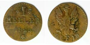 FRANKFURT AM MAIN (German City) 1 Heller 1824 F GB - Copper - 1080