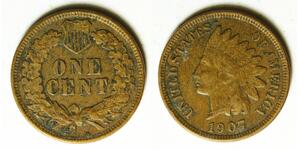 USA Indian Head Cent 1907 - Bronze - VF - 135