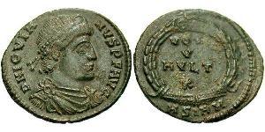 AE3 / 1 Фолліс Римська імперія (27BC-395) Бронза Йовіан (331- 364)