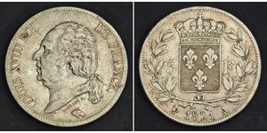  
 
   1821, France, Louis XVIII (2nd Restoration). Large Silver 5 Francs Coin. aXF!   Mint year: 1821  Mint Place: Paris (A)  Denomination: 5 Francs  References: Davenport 87, KM-711.1.   Condit ...