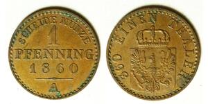 PRUSSIA (German State) 1 Pfennig 1860 A - Copper - Friedrich Wilhelm IV. - 4265