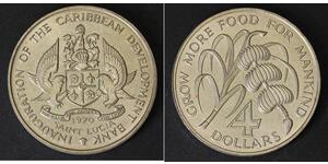 SAINT LUCIA 4 Dollars 1970 - Copper/Nickel - F.A.O. - aUNC - 2072