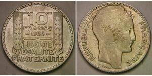 FRANCE 10 Franc 1933 - Silver 0.68 - VF - 1764 *