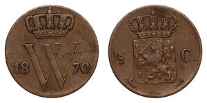 1/2 Cent 荷兰王国 銅 威廉三世 (尼德兰)