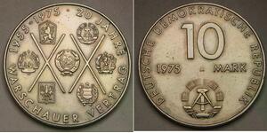 GERMANY (East - DDR) 10 Mark 1975 A - Warsaw Pact 40th Anniversary - aUNC - 77 *