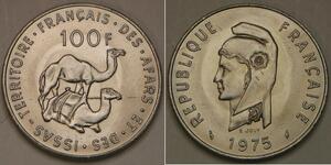 AFARS & ISSAS 100 Francs 1975 - Copper-Nickel - aUNC - 2723 *