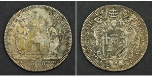  
  1767, Vatican, Pope Clement XIII. Silver Testone (30 Baiocchi) Coin. Damaged VF!  Mint Place: Rome Mint Year: 1767 (MDCCLXVII) Denomination: Testone (30 Baiocchi) Reference: KM-1001 (this dat ...