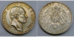 Germany 1908 E Saxony-Albertine - Silver 5 Mark - KM# 1266