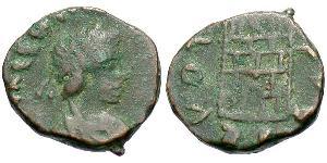 1 Фоллис /  AE4 Западная Римская империя (285-476) Бронза Валентиниан III (419-455)
