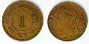 STRAITS SETTLEMENTS 1 Cent 1901 - Bronze - Victoria - 1122