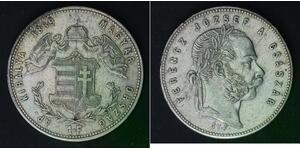 HUNGARY 1 Forint 1869 GYF - Silver 0.900 - Franz Joseph I. - VF - 586