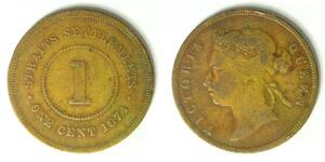 STRAITS SETTLEMENTS (British) 1 Cent 1874 - Copper - Victoria - 4437