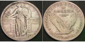 UNITED STATES 1/4 Dollar 1917 - Silver .900 - F/VF - 3345 