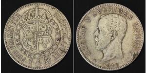 SWEDEN 1 Krona 1.9.1.6 W - Silver 0.800 - Gustav V. - 2650