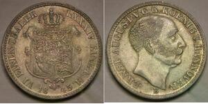 HANNOVER (Germany) 1/6 Thaler 1845 B - Silver 0.52 - Ernst August - XF - 883 *