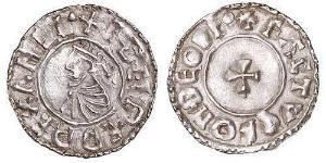 1 Penny Reino de Inglaterra (927-1649,1660-1707) Plata Aethelred II (968 - 1016)