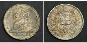  
  1894, Guatemala (Republic). Nice Silver 2 Reales Coin. XF-   Mint Year: 1894 Reference: KM-167. Denomination: 2 Reales  Condition: Edge-hits and scratches in reverse, otherwise XF! Material:  ...
