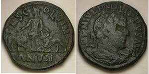 ROMAN EMPIRE Sestertius ND(245-46) AN VII. -Bronze- Viminacium - Philippus - 64*