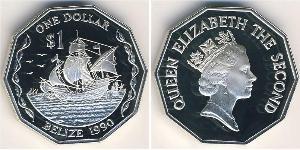 1 Долар Беліз (1981 - ) Срібло 