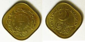 PAKISTAN 1/2 Anna 1953 - Nickel/Brass - aUNC - 3722