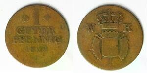 SCHAUMBURG HESSEN (German State) 1 Pfennig 1829 - Copper - Friedrich II. - 1095