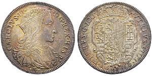 ITALIEN / ITALY Neapel – Sizilien / Naples - Sicily Carlo II. Di Spagna, 1665-1700. Ducato 1689, Neapel. Gekrönte, drapierte Büste nach rechts. Rv. Gekröntes vielfeldiges Wappen in Barockumfassun ...