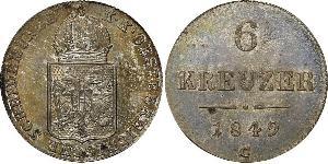6 Kreuzer 奧地利帝國 (1804 - 1867) 銀 
