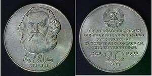 GERMANY (DDR) 20 Mark 1983 A - Copper/Nickel - Karl Marx - aUNC - 4642
