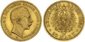 20 Mark Kingdom of Prussia (1701-1918) Gold Wilhelm II, German Emperor (1859-1941)