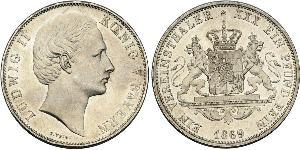 1 Талер Королівство Баварія (1806 - 1918) Срібло Людвіг II (король Баварії)(1845 – 1886)