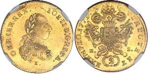 2 Ducat Heiliges Römisches Reich (962-1806) Gold Joseph II, Holy Roman Emperor  (1741 - 1790)