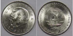 GERMANY 1972 A 20 MARK 1ST PRESIDENT OF GDR WILHELM PIECK DDR WORLD COIN 