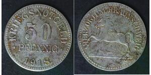 GERMANY (Braunschweig Herzogtum) 50 Pfennig 1918 - Iron - Notgeld - VF - 2359