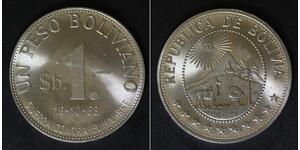 BOLIVIA 1 Peso Boliviano ND(1968) - Nickel/Clad/Steel - F.A.O. - aUNC - 2486
