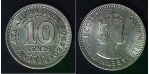 MALAYA AND BRITISH BORNEO 10 Cents 1956 - Copper/Nickel - Elizabeth II. - 4612