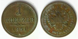 AUSTRIA 1 Kreuzer 1851 A - Copper - Franz Joseph I. - VF - 1574